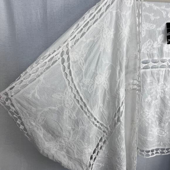 NWT Torrid Kimono Top White Crochet Lace Cover Up Resort Summer Boho Festival - Picture 5 of 8